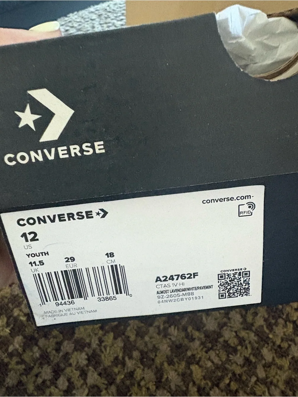Girls Chuck Taylor All Star 1V High Top Sneaker